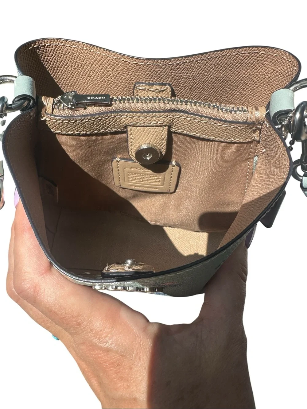 Coach Floral Mini Bucket Crossbody Bag